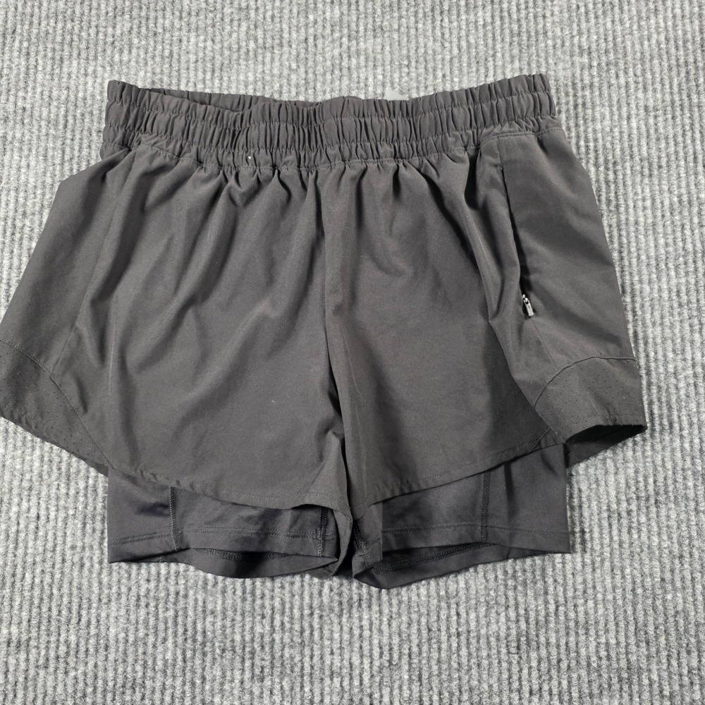 Calia Womens Black 2-in-1‎ Running Shorts with Built-in Liner Size S Pocket